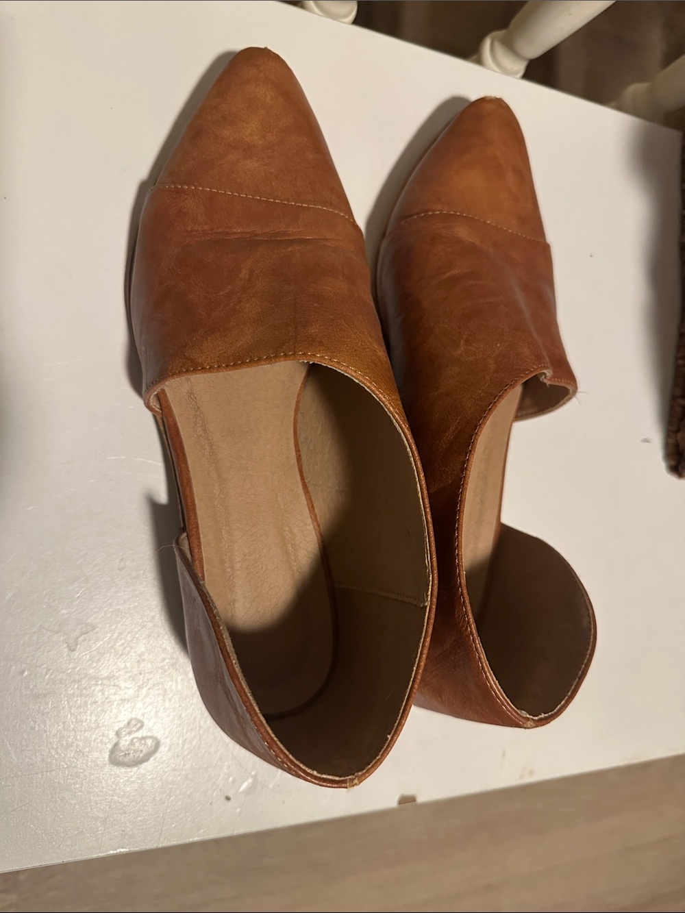 Catherine Malandrino Pointed D'Orsay Flats in Cognac Brown
